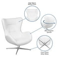 thumbnail image 4 of Flash Furniture Rally White LeatherSoft Swivel Wing Chair, 4 of 11