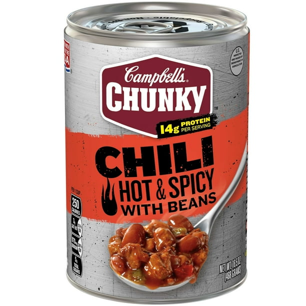 Campbell's Chunky Hot & Spicy Chili with Beans, 16.5 oz. Can Walmart