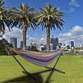 thumbnail image 2 of Ktaxon Patio Outdoor Double Hammock Stand Set Portable Bag Colorful, Little Colored Stripes, 2 of 9