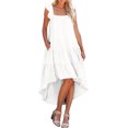 thumbnail image 2 of QLEICOM Summer Dresses for Women, Round Neck Ruffle Sleeve Sundresses High Low Pleated Flowy Swing Boho Beach Dress 2022 Gifts on Clearance, 2 of 5