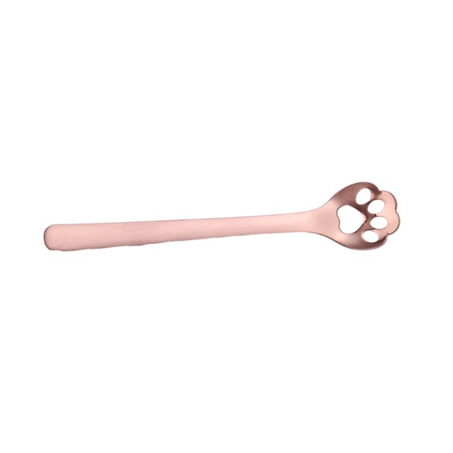 Bearachild Cuchara de té práctica y elegante para té y postres para fiestas, esencial para beber té, cuchara de acero inoxidable Mostrada Uña de gato oro rosa 1