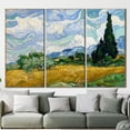 thumbnail image 4 of Landscape Art, Famous Art, Reproduction Art, Wheat Field with Cypresses, Nature Landscape Canvas Art, Home Decor Art Canvas, Vintage Wall Deco , Canvas Wall Decor - 5P-Rolled Canvas, 4 of 9