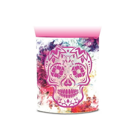 Color Lanterns CoTa Global CoTa Global Color Changing LED Light Lantern Day of the Dead Sugar Skull Art Design Home Garden Décor 6.5 Inch Handcrafted Lamp Accent Bedroom Living Room Indoor Outdoor Portable Lanterns ()