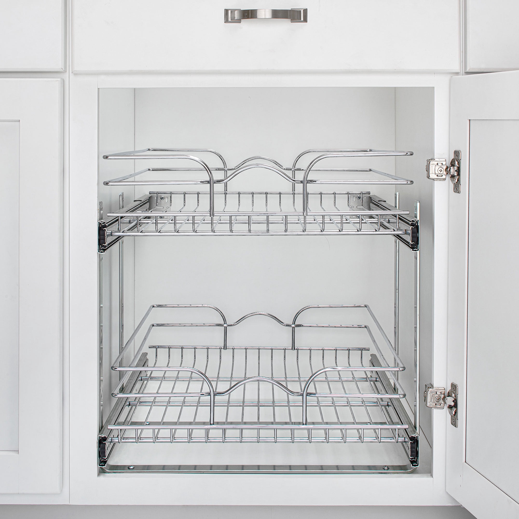 Rev-A-Shelf 5WB2-1822CR-1 18x22in 2-Tier Wire Pullout Cabinet Drawer Basket