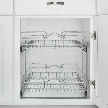 Rev-A-Shelf - Two-Tier Kitchen Storage Wire Basket - Chrome