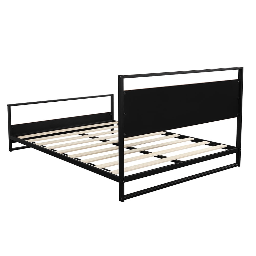 Kepooman Full Size Metal and Wood Platform Bed Frame with Headboard & Footboard for Bedroom, 78"L x 54"W x 37"H, Black Kepooman Full Size Metal and Wood Platform Bed Frame with Headboard & Footboard for Bedroom, 78"L x 54"W x 37"H, Black