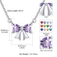 thumbnail image 4 of FindChic Bow Necklace for Women, Synthetic Alexandrite Birthstone Necklaces Bow Heart Cubic Zirconia Pendant Birthday Mothers Day Jewelry Gifts Her Wife Lady Adults Ideas, 4 of 9