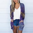 thumbnail image 2 of IROINNID Cardigan for Women Open Front On Sale Lightweight Solid Color Long Sleeve Outerwear Blouse Cardigan with Pocket,Purple, 2 of 5