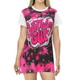 thumbnail image 3 of Airbrush Birthday Girl Pink T-Shirt Dress Custom Dress, Party Outfit, 3 of 4