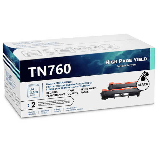 [High Yield] 1 Pack Black TN760 TN760 Compatible Toner Cartridge