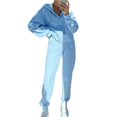 thumbnail image 2 of Conjunto de Chándal de 2 Piezas para Mujer, Sudadera de Larga con Cremallera y Pantalones de Chándal de Pierna , Conjuntos de Estar por Casa, Otoño Azul XL, 2 of 7