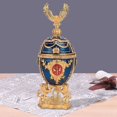 thumbnail image 3 of Gold plated metal jewelry box enameled and painted with shiny diamonds, home decoration, 3 of 3