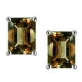 thumbnail image 2 of Star K� Emerald Cut 8x6mm Genuine Smoky Quartz Earrings Studs, 2 of 9