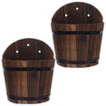 thumbnail image 3 of GETAJGHSD 2Pcs Wooden Flower Pot for Indoor and Outdoor in 9.3X8.1X5.5in, 3 of 7