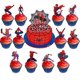 thumbnail image 2 of Kit de suministros para fiestas temáticas de superhéroe Spiderman, pancarta con globos, adornos para tartas, conjunto de decoraciones, 2 of 3