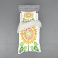 thumbnail image 2 of Ambesonne White Bedding Set 4 Pcs, Sunflower Mandala Design, Queen, Yellow White and Green, 2 of 3