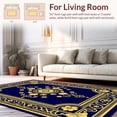 thumbnail image 2 of ODIKA 3'x5' Machine Washable Non-Slip Area Rug, Elegant Medallion with Intricate Floral Design High Traffic Rug with Pad, Blue, 388210, 2 of 8