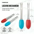 thumbnail image 6 of Farberware Stainless Steel Mini Locking Tongs with Silicone Tips, 2 Count, in Assorted Colors, 6 of 14