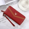 thumbnail image 4 of Long double zipper purse multifunctional large capacity solid color simple handheld bag, 4 of 5