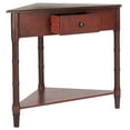 thumbnail image 3 of SAFAVIEH Gomez Corner Table With Storage Drawer Red, 3 of 4