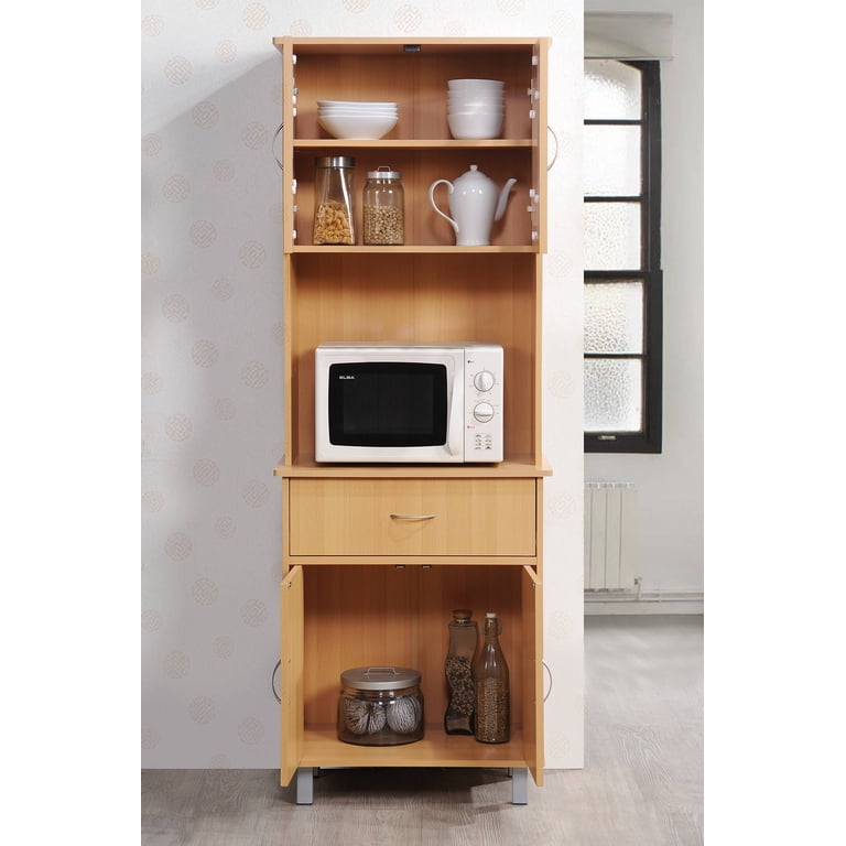 キッチン家電 Hidechan Hodedah Free Standing Kitchen Cabinet, Beech - Walmart.com