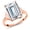 18K Rose Gold Plated Silver, variant on 13.11 Cttw Cubic Zirconia CZ Simulated Diamond Engagement Ring for Women in 925 Sterling Silver | Emerald Cut 14X10MM | Available in Size 5,6,7,8,9