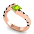 thumbnail image 2 of Diamond-Capitals 1.20 Carat Elegant Natural Diamond Peridot & Black Onyx Gemstone Proposal Ring for Ladies Solid 18K Rose Gold Size 7.5, 2 of 8