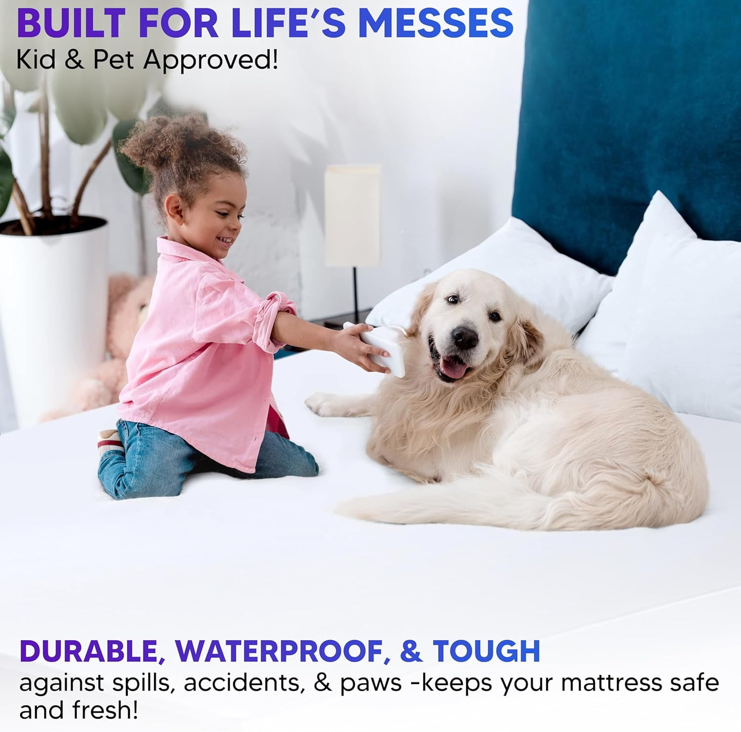 Express USA Supplies King Size Zippered Waterproof Mattress Protector Cover, Bed Bug Resistant, Deep Pocket Fitted 8" - 16", Noiseless / Comfort