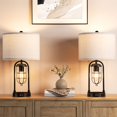 thumbnail image 4 of Kyrid 21'' Table Lamp Set of 2 with Night Light and USB Port Industrial Modern Nightstand Lamp Set (Bulbs Included), 4 of 4