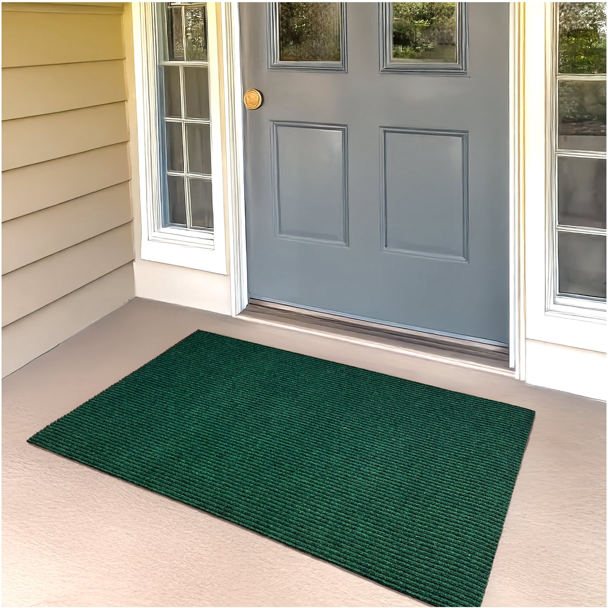 Koeckritz Rugs 5'x5' Emerald Green Heavy Duty Non-Slip Indoor/Outdoor All-Weather Mat For Home