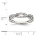 thumbnail image 3 of White Sterling Silver Ring Band Fashion Cubic Zirconia CZ Clear, 3 of 3