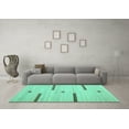 thumbnail image 3 of Ahgly Company Machine Washable Indoor Rectangle Abstract Turquoise Blue Contemporary Area Rugs, 5' x 7', 3 of 4