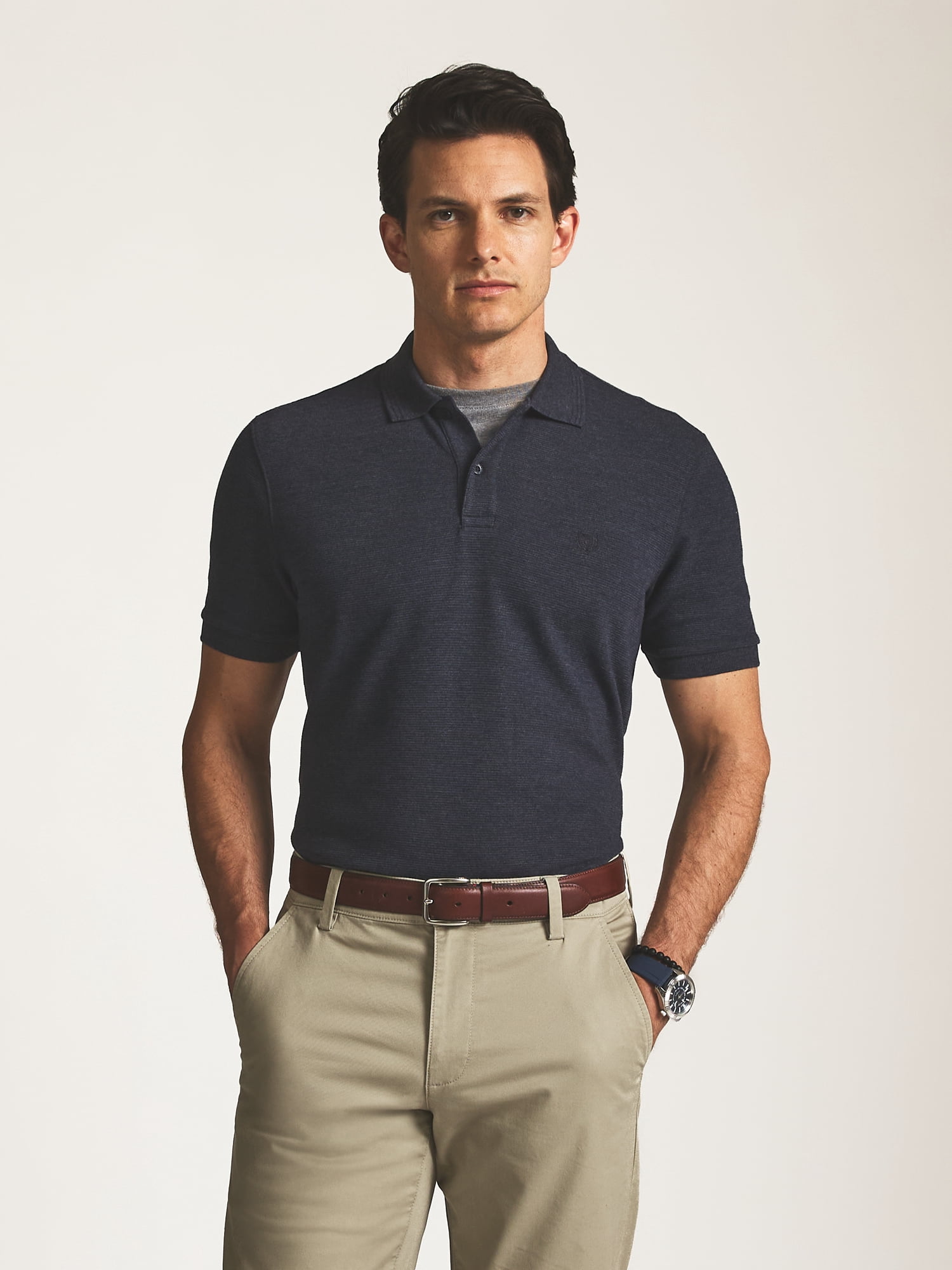 Chaps Men’s and Big Men’s Seacoast Wash Ribbed Knit Polo, Sizes S–3XL