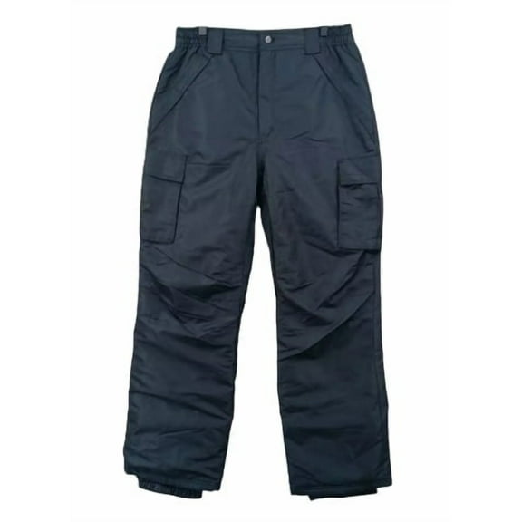 Sportcaster Boy's Insulated Cargo Snowboard Snow Pants - Black, Youth
