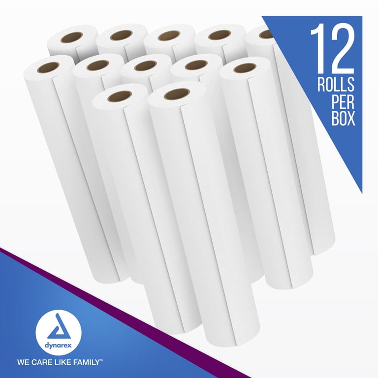 Dynarex Medical Exam Table Paper Rolls – 14" X 225 Ft, Smooth Finish, High Absorbency, Case Of 12 For Clinics & Massage