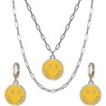 thumbnail image 2 of S Face Necklace And Earrings Set, 14k Layer Clip Chain Preppy Jewelry For Daughter M, 2 of 5