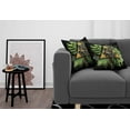 thumbnail image 2 of Ambesonne Monstera Throw Pillow Cover Pack of 2, Abstract Boho Mystery Art, 2 Pcs-26"x16", Fern Green Pale Brown, 2 of 5