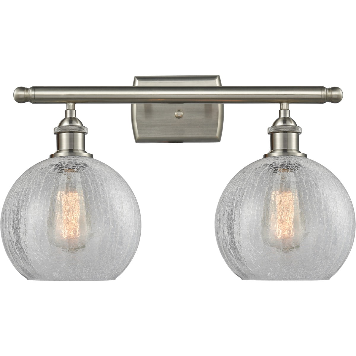 Bathroom Vanity 2 Light Fixtures With Brushed Satin Nickel Finish Cast Brass Glass Material