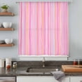 thumbnail image 5 of Pink Orange Blue Stripe Sheer Curtains 72 Inches Long, Modern Abstract Art Striped Farmhouse Light Filering Curtains, Breathable Simi Curtain Privacy Drapes for Living Room Bedroom Window Treatment, 5 of 9