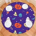 thumbnail image 2 of Halloween Elastic Fitted Table Cover for Round Table 52 Inch - Pumpkin Themed Washable Fabric Kitchen Dining Decor, 2 of 6