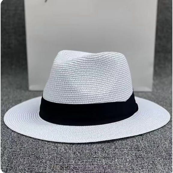 XL Big Head 63CM Summer Beach Woven Sun Hats Men Women Plus Size Jazz UV UPF 50  Sun Protection Travel Panaman Straw Hats Unisex