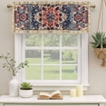 thumbnail image 2 of Bohemian Curtain Valances for Windows, Kitchen Valance Window Treatments Panel 2 Pack, Blue Retro Boho Ethnic Farmhouse Colorful Rod Pocket Short Curtains for Bathroom Bedroom 42 x 12 Inch, 2 of 8