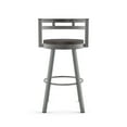 thumbnail image 2 of Amisco Vector 26 In. Swivel Counter Stool - Dark Grey Distressed Wood / Glossy Grey Metal, 2 of 9