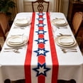 thumbnail image 4 of Dtchengua July 4th Table Runner - Patriotic Red Blue and White Decoration for 250th Anniversary Memorial Day Independence Day USA American Holiday Kitchen Dining Room Decor Party, 4 of 7