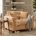 thumbnail image 7 of Tulib 46.5" Accent Chair, Corduroy Reading Chair with Pillows, Modern Arm Chair for Living Room Bedroom Office and Apartment, Light Brown, 7 of 7