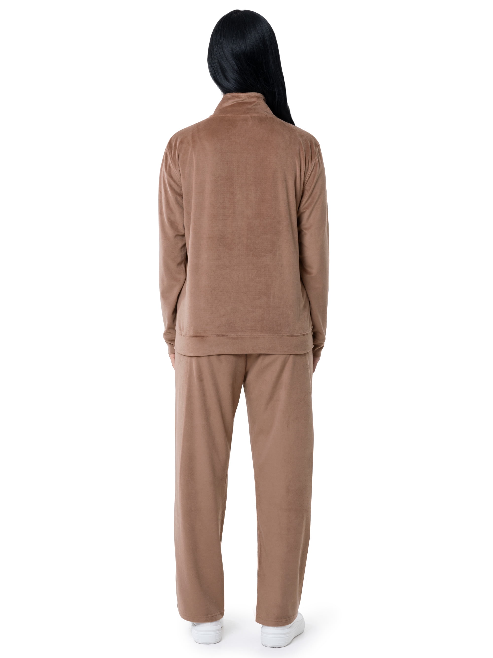 Athletic Works Women's Soft Velour Jacket and Pant Tracksuit, Size S-XXL