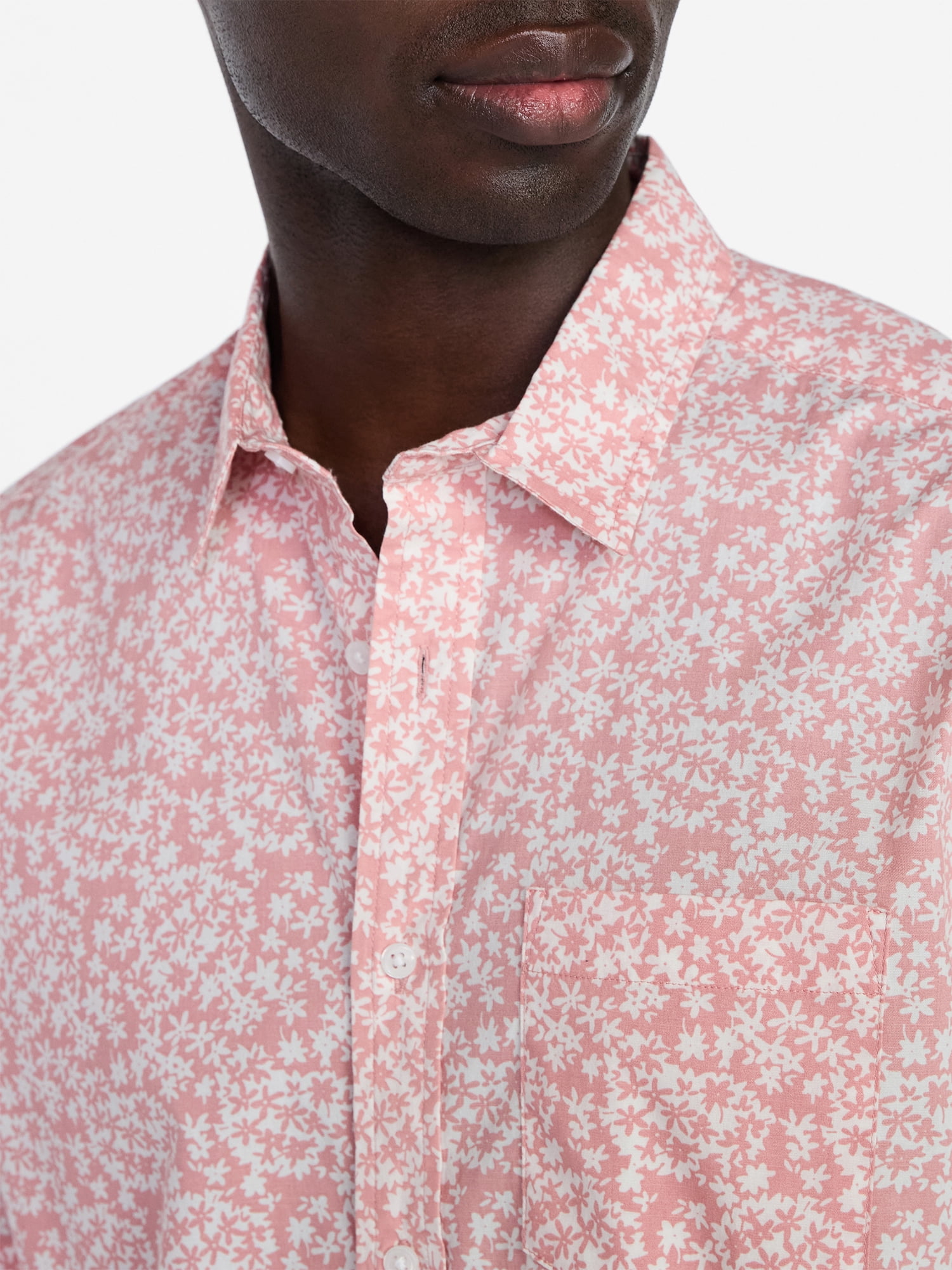 George Men's & Big Men's Modern Fit Poplin Button Up Shirt with Short Sleeves, Sizes XS-5XL