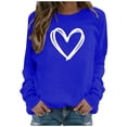 thumbnail image 2 of Jsaierl Chandails en Molleton Décontractés à Col Rond pour Femmes Imprimé Cœur Manches Longues Pull-Over Automne Chaud Confortable Hauts Tendance Mignons Polyvalents Chemises Quotidiennes Blouses de Sortie, 2 of 6