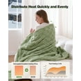 thumbnail image 5 of Ocuuziisu 50" × 60" Heated Throw Blanket — 9 Heat Levels, 1–10H Timer, Fast Even Warming Electric Blanket Throw, Machine Washable — Green & Gray, 5 of 8