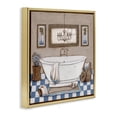 thumbnail image 2 of Stupell Industries Traditional Checkered Bathroom & Chandelier Gold Floating Frame Canvas Art, 25 x 25, by Janet Tava, 2 of 8